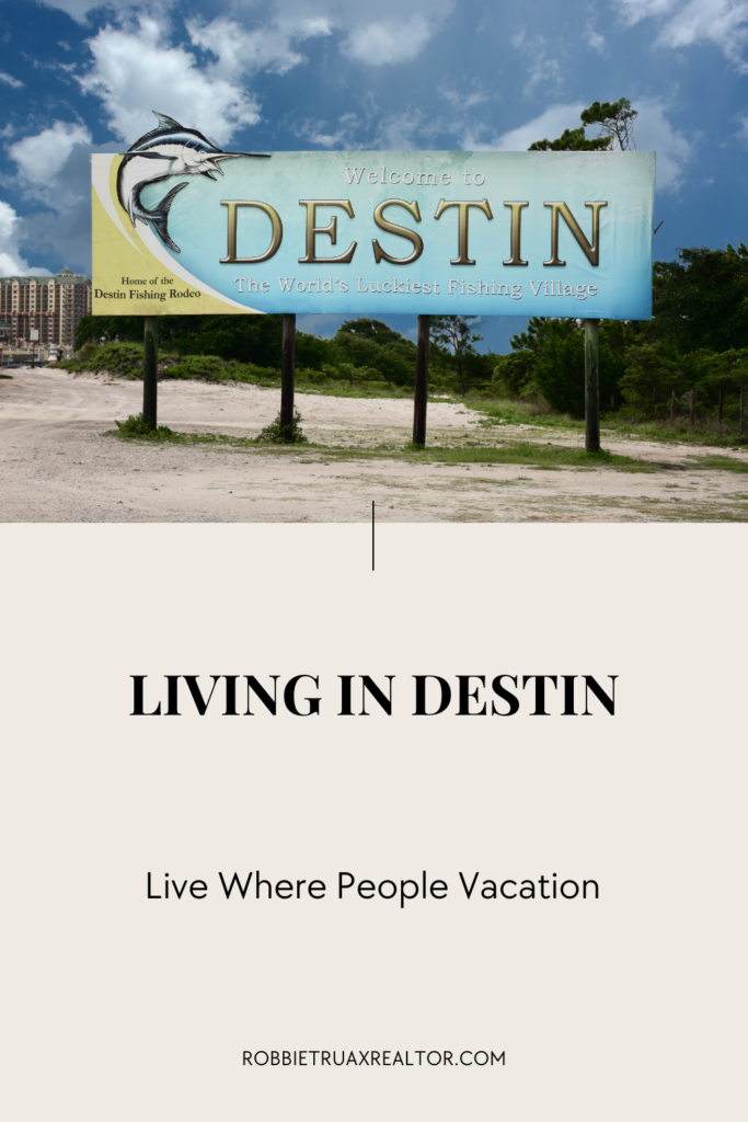 Destin city limits sign.